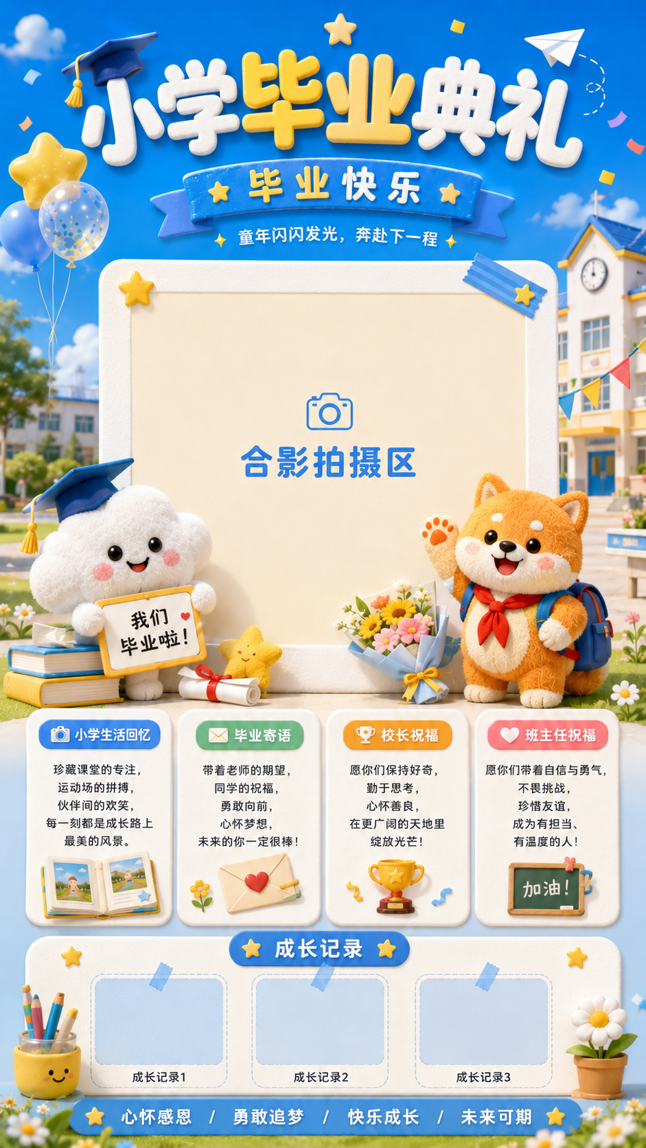 小学毕业典礼海报